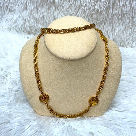 CHANEL GOLD PLATED LONG COIN NECKLACE VGC - Picture 5 of 7